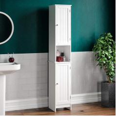 Home Discount Priano Bathroom Cabinet Storage Cupboard Floor Standing Wooden Tallboy Unit, White