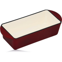 Mahlzeit Cast Iron Casserole Dish Square 1.6 Litres Dark Cherry Cast Iron Enamelled Lasagne Dish High Oven Moulds Roasting Dish Enamelled Roasting Dish Oven Mould Roasting Dish Rectangular