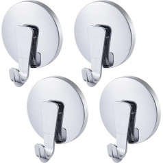 YOHOM Suction Cup Hooks Bathroom Hooks No Drilling Suction Cup Hooks Extra Strong Vacuum Towel Hooks Suction Cups Shower Hooks Plastic Hooks Suction Cup for Shower Bathroom Kitchen 4 Pieces