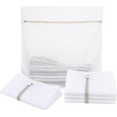 JOIKIT Pack of 5 60 x 60 cm Large Mesh Laundry Bags, Laundry Bag with Zip, Washing Machine Bag for Delicates, Blouse, Jumper