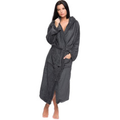 Octopus F5641 Women's Fluffy Fleece Bathrobe with Pockets and Hood