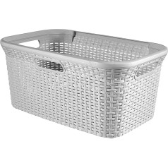 CURVER Style Laundry 45 Litre Rectangular Laundry Basket, Grey
