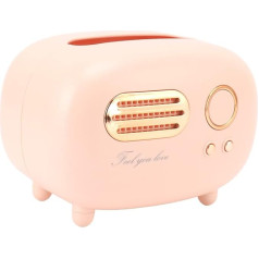 Haofy Vintage Radio Tissue Box, Super Technical Practical Plastic, Beautiful Retro Radio Tissue Box for Bedroom or Living Room (Pink)