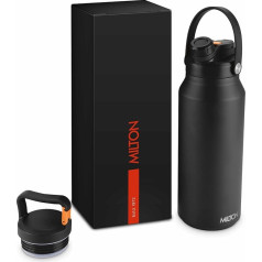 Milton Stainless Steel Water Bottle with Straw Lid, 2 Lids, Double Walled Vacuum Insulated Thermos Flask, 12 Hours Hot, 24 Hours Cold, Leakproof Design for Sports, Gym