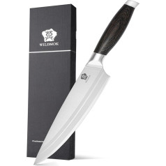 WILDMOK Chef's Knife 20.5 cm, German Steel Kitchen Knife, Chef's Knife with Pakka Wood Handle, Gift Box