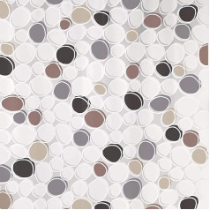 Spirella Dido PEVA Opaque Plastic Shower Curtain, 180 x 200 cm, Black/ Grey/ Brown/ White