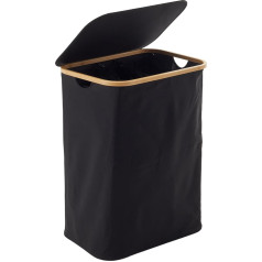 Warmiehomy Laundry Basket with Lid, 160L 3 Compartments Laundry Basket Foldable Large Laundry Basket Laundry Basket with Removable Inner Bags for Bathroom Bedroom Black