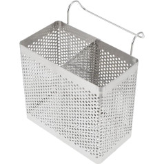 BESTonZON Cutlery Drying Holder Basket Hanging Rectangular Stainless Steel Chopsticks Holder Hanging Dish Draining Board with Hooks for Kitchen