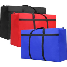 ULVBABI 3 Pack Large Storage Bags Waterproof Heavy Duty 600D Oxford Moving Bags 180L Ideal for Bedding, Duvets, Pillows, Laundry, Clothes or Moving (100x58x28cm)
