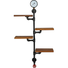 Vinbcorw Vintage Floating Shelves, Wall Shelves, Coat Rack Holder in Black, Wall Shelf Wood Vintage, for Bedroom, Living Room, Kitchen and Hallway, Black