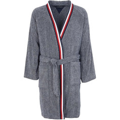 Tommy Hilfiger TH Terry Cloth Melange Bathrobe, Navy, S, navy blue