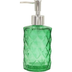 Glass Soap Dispenser Bathroom Countertop Shampoo and Conditioner Dispenser Washing Up Liquid Dispenser Hand Soap Dispenser Pump Bottle Dispenser Kitchen Soap Dispenser (1, Green)