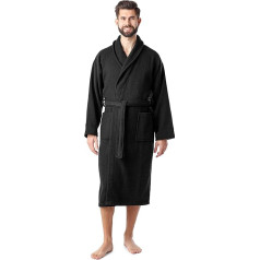 Ladeheid LA40-226 Men's Terry Towelling Bathrobe, 100% Cotton Waffle Pique