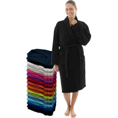 LEBENGOOD 100% American Terry Towelling Bathrobe for Men and Women 400g with Belt Pockets Soft Robe Bath Towel Black 36, black