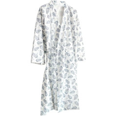 G-LIKE Unisex Kimono Nightdress Bathrobe - Traditional Japanese Haori Yukata Style 100% Cotton Spring Summer House Dress Sauna Gown Lightweight Thin Sleepwear for Women Men