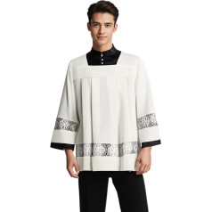 CAMDOM Liturgical Choir Robe Catholic Adult Lace Surplice Gown Church Baptism Priest Costume