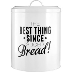 Premier Housewares Pun and Games Bread Bin, White