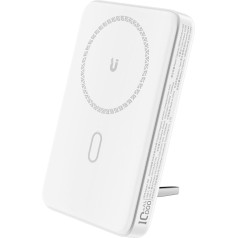 Acefast Powerbank 10000mAh magnētiskā induktīvā ar statīva opciju PD 20W + kabelis - balts