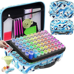 ARTDOT 5D Diamond Painting Accessory Boxes, Pack of 120 Diamond Painting Storage Box with Case, Funnel Stickers (North Pole)