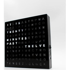 Mad Monkey Word Clock - Modern Wall Clock - Versatile Clock for Standing or Hanging - Stylish Word Clock for Home - Elegant Design for Living Room, Office & Bedroom - Word Clock