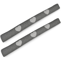 Beautissu Tuuli HR Draught Excluder 90 cm Long Set of 2 - Wind Stopper as Door Mat, Front Door Roll and Cold Protection Air Stopper - Draught Stopper Home Draught Stopper in Anthracite