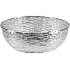 EDZARD Basso Bread Basket, Silver Plated, Tarnish-Resistant, Diameter 26 cm, Height 9 cm