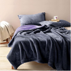 YISURE Waterproof Love Blanket 230 x 200 cm for Couples, King Size Grey and Purple Splash Blanket for Adults Couples, Reversible Furniture or Bed Mattress Protector