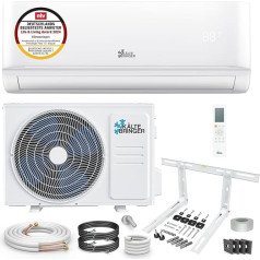 Kältebringer Split Air Conditioner 9000 BTU (2.6 kW) Inverter Air Conditioner with Heating Function, WiFi and App up to 45 m² Very Quiet Set: 5 m Copper Cable, Refrigerant R32, Mounting Material