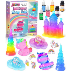 Unicorn Soap Make Yourself Children's Experiments for Children 5 6 7 8 9 10+ Years with Soap Base Dye Unicorn Lock Silicone Mould Creative Set for Children Unicorn Children's Birthday Christmas Gift
