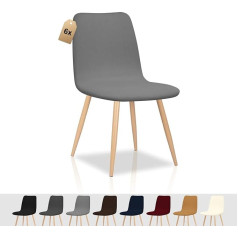 FIGOOO Chair Covers, Set of 6, Stretch Chair Covers, Scandinavian, Universal, Removable, Washable, Protective Covers for Kitchen Chairs, Hotel, Banquet (Grey, 6 Pieces)