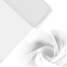 Handi Stitch Wide Tulle Fabric Roll White - 137 cm Wide x 18 m Long - Tulle Fabric White Polyester Tulle Sold by the Metre for Birthday, Party Tulle, Gift Tulle, Wedding, Tutu Skirt, Decoration,