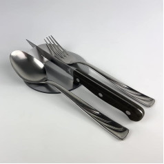 Ikona Coloured Perspex Cutlery Stand, Set of 6, Elegant Gift Idea for Mise En Place, Designed and Made in Italy (Small, Silver)