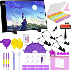 TAVADA A3 Diamond Painting LED Light, Adjustable Brightness, Diamond Painting Light Plates, with USB Cable, Removable Stand, Ideal for Diamond Painting, Designing, Drawing, Sketching