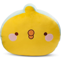 NICI Piu Piu Cuddly Cushion 35 x 35 x 12 cm - Fluffy Cuddly Toy Cushion with Molang Face for Girls, Boys & Babies, Rectangular Stuffed Toy Cushion - 61168, Yellow