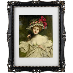 Funerom Vintage Black Glass Front Picture Frame Ornate Frame Antique Picture Frame for Table or Wall Hanging 11x14 inch