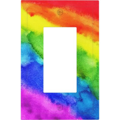 1-Gang-Einzeldekorator GFCI/Wipp-Wandplatte für Kinder, Mädchen, bunt, niedlich, pastellfarben, bunt, Batik, Regenbogen-Kunst-Muster, elektrische Steckdose, dekorative Steckdosenabdeckung,
