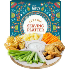 Chef Tacos - Snack plate - 26 cm - Multiple bowls with space for delicious snacks - Rotating serving plate with high-quality ceramic bowls - Perfect for snacks, dips, fruit and much more