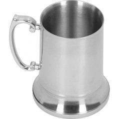 Smilbaley Modern Beer Mug, Metal Mug for Drinking, Metal Beer Mug, Stainless Steel in Hump Style, Durable, with Traditional Standard Handle for Tea, Milk, Coffee, Beer, Cocktail (560 ml)