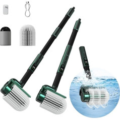 Electric Cleaning Brush, Minthouz 2-Speed Adjustable Long Handle Electric Cordless Cleaning Brush, IPX8 Waterproof, Cleans Pet Hair, Suitable for Bathroom, Kitchen and Car