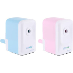 PATIKIL Pencil Sharpening Machine 2 Pack Hand Crank Pencil Manual Pencil Cutter for Classroom Home Office Drawing Style 1 Blue Pink