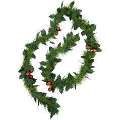 HEITMANN DECO - Garland - Green/Red Balls - Approx. 200 cm - Artificial Fir Green
