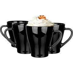 Glasmark KROSNO 1992 Hugo Coffee Glasses Set of 4 Cappuccino Iced Coffee Glasses Dishwasher Safe Black 4 x 360 ml