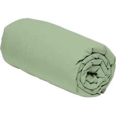 Duquennoy & Lepers 1867 Linge de lit Fitted Sheet 160 x 200 cm Double Bed High Fitted Sheet 30 cm Ideal for Thick Mattresses Made of Cotton Percale 80 Thread Count Quality Plain Sage Green