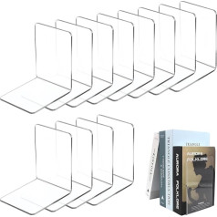Acrylic Book Stand, Pack of 12 Acrylic Book Stands, Clear Acrylic Book Holder, Acrylic Book Stand for Desk, Picture Books, Music Papers, Notebooks (13 x 10 x 10 cm)