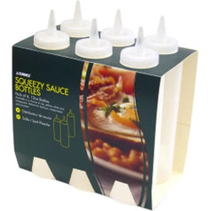 Sunnex 8oz Clear Plastic Sqeezy Sauce Oil Vinaigrette Bottles Pack of 6