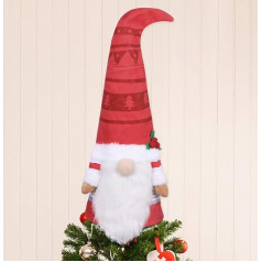 Toyvian Christmas Tree Topper Gnome 67cm Large Swedish Gnome Santa Plush Winter Decoration Santa Gnome