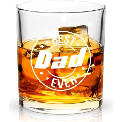 Joymaking Whisky Glasses Gift for Dad - Best Dad Ever, Dad Whisky Glass Christmas Glasses Drinking Whiskey Glasses for Men Gift Best Dad Gifts Birthday Christmas Gift for Dad Dad
