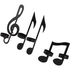 Okuyonic Music Note Wall Light Black Metal Iron 4 Pack Candle Holder Music Note Eye Catching Home Decoration Exquisite for Weddings and Activities Daily Decoration