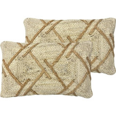 Furn. Boda Braided Jute Feather Filled Cushion 30 x 50 cm Twin Pack