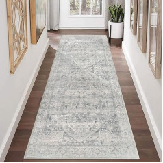 Homcomodar Vintage Runner Rugs with Rubber Backing, 65 x 180 cm, Distressed Hallway Rugs, Non-Spilling Persian Floor Rug, Runner for Kitchen, Hallway, Bathroom, Bedroom